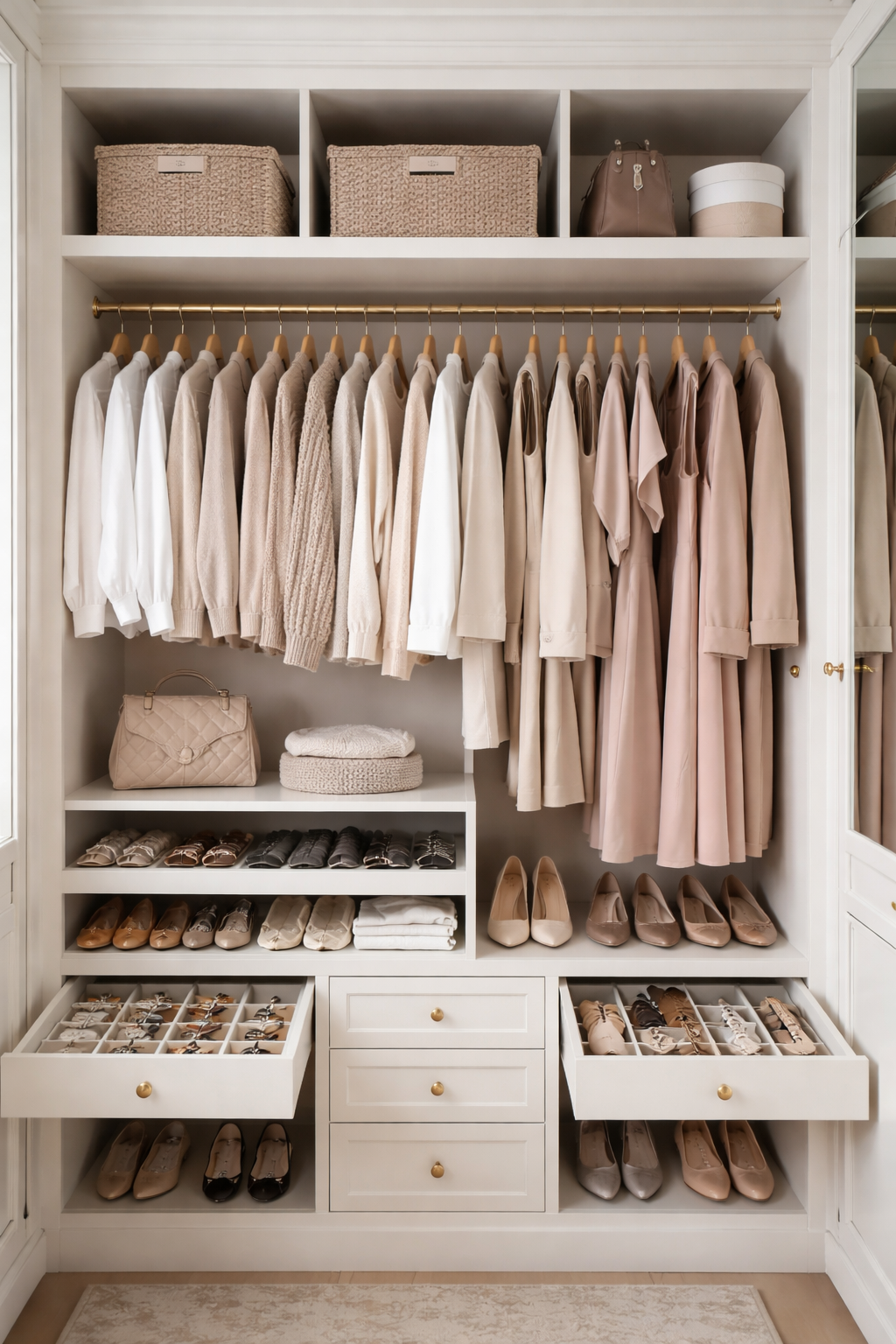 Closet elegante e organizado